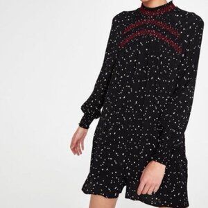 Zara Black Star Print Long Sleeve Romper